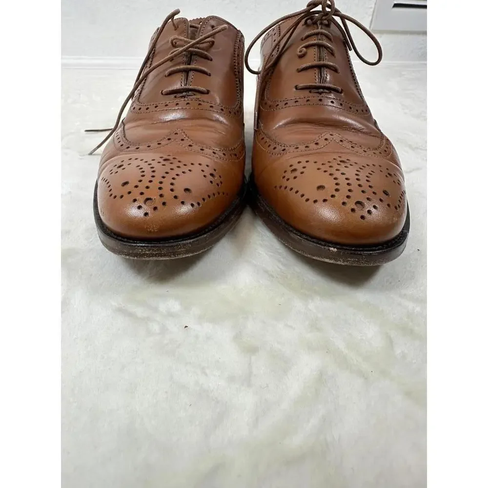 Ralph Lauren Purple Label Italy Tan Leather Oxford Brogues Classic Preppy Style